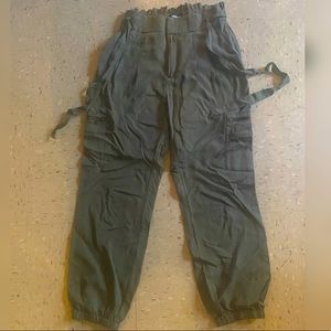 High Rise Joggers, Olive Green, Size S